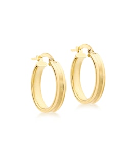 9Ct Gold Square Ribbed Earring
