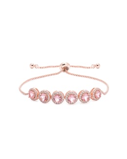 Jon Richard Rose Gold Plated Pink Pave Toggle Bracelet