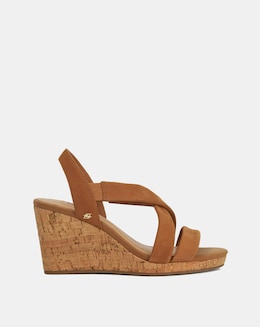 Dune Kamies Wedged Sandals Wide Fit