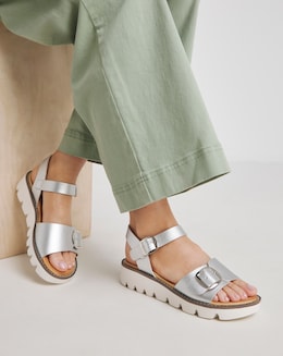 Heavenly Feet Trudy Buckle Strap Sandals Ex Wide Fit