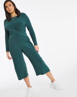 Emerald Wide Leg Twist Front Jumpsuit