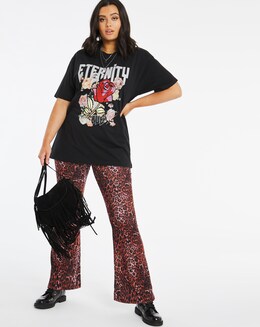 Leopard Print Kick Flare Leggings Regular