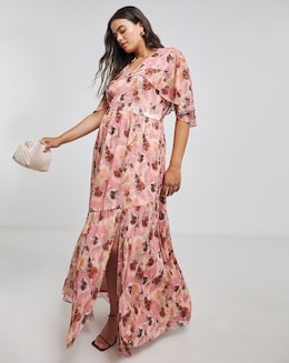 Lovedrobe Blush Asymmetric Seam Maxi Dress