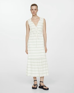Mango Morgali Cotton Blend Midi Dress
