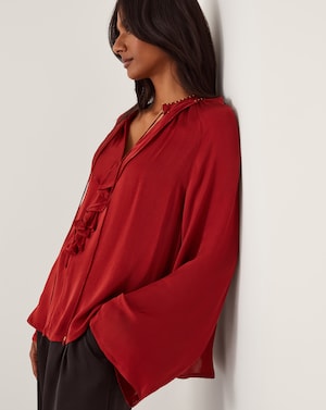 Monsoon Arlette Frill V-Neck Blouse - Image 1