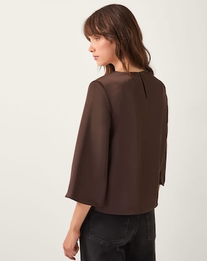 Monsoon Ingrid Bell Sleeve Satin Blouse - Image 2