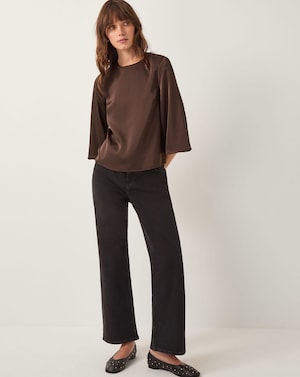 Monsoon Ingrid Bell Sleeve Satin Blouse - Image 3