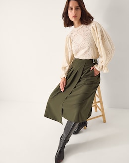 Monsoon Jillian Pleated Kilt Midi Skirt