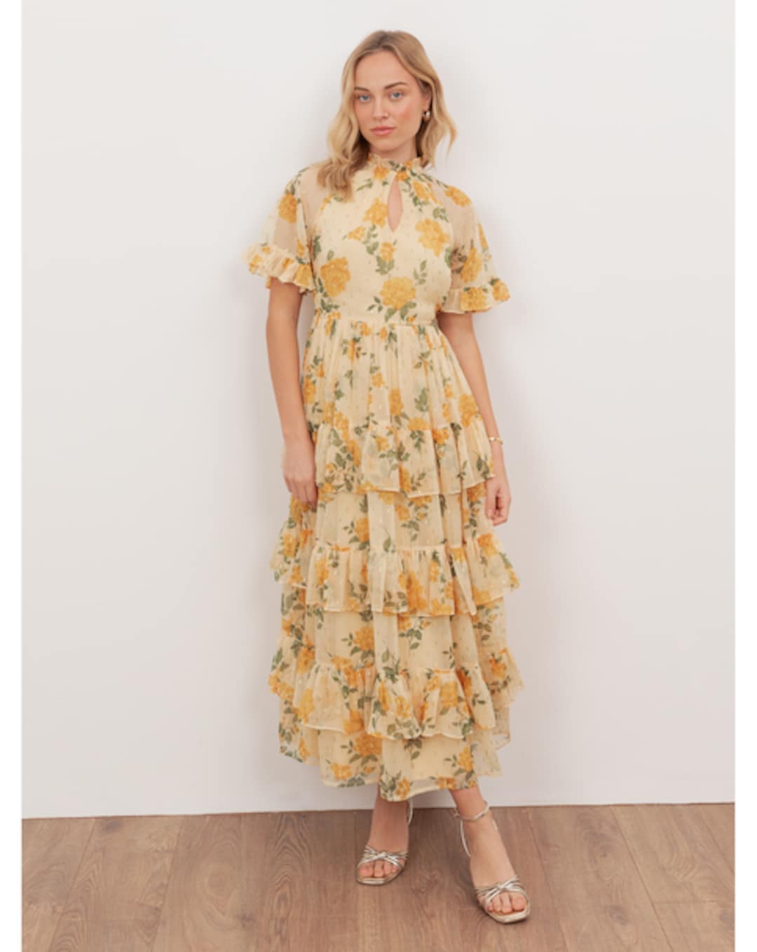 Little Mistress Floral Chiffon Midaxi Dress | Simply Be