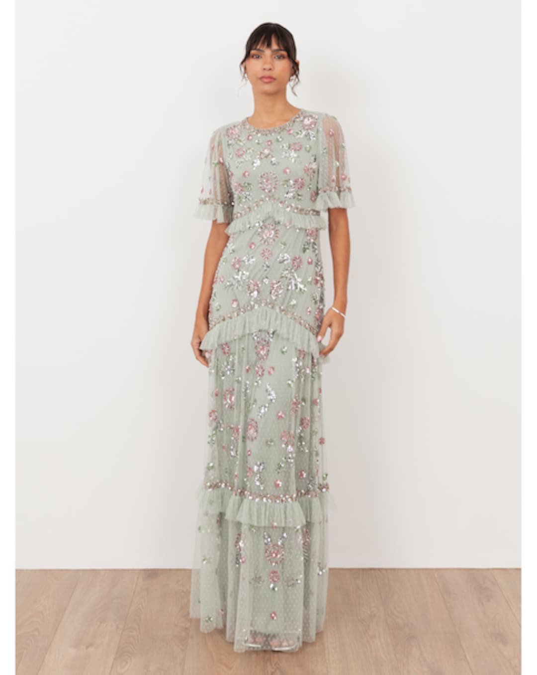 maya deluxe grey dress Embellished vendor sale dj