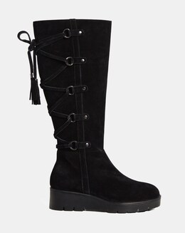 Joe Browns Suede Lace Up Boots Standard Calf EEE Fit