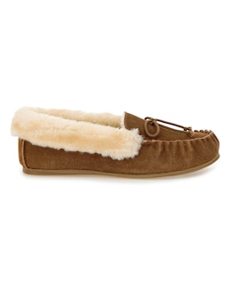 Fiora Suede Moccasin Slippers - Extra Wide Fit (EEE)