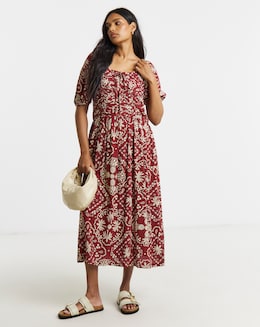 Crinkle Midi Dress - Image
