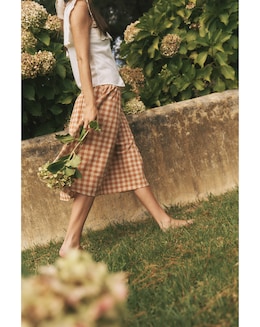 Monsoon Hattie Gingham Midi Skirt - Image