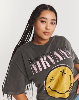 Charcoal Nirvana Glitter License Tee