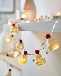 Knitted Hat Christmas Garland Lights