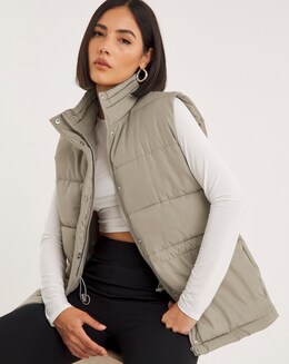 Grey Short Padded Gilet