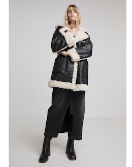 Black Longline Premium Hooded Aviator