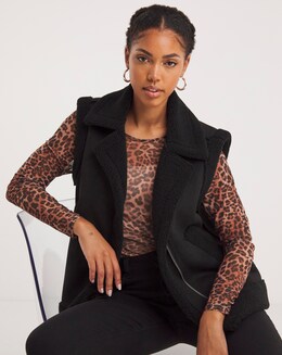 Black Shearling Gilet