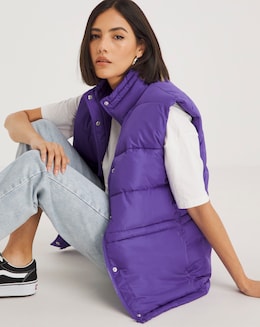Purple Short Padded Gilet