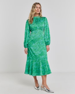 Joanna Hope Satin Jacquard Midi Dress