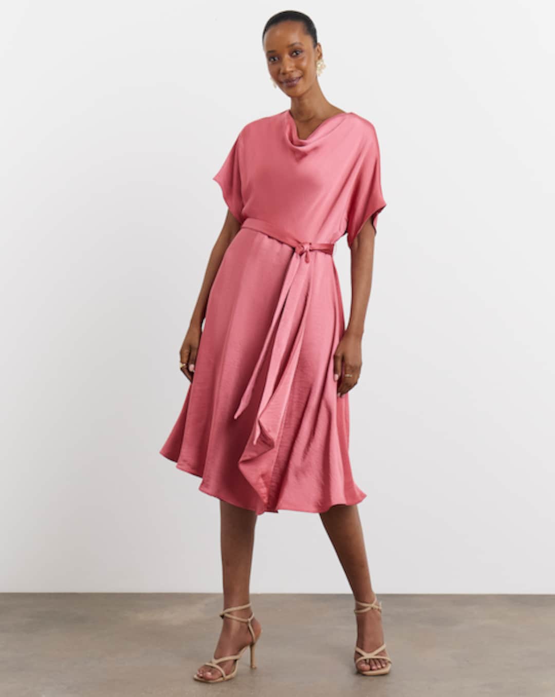 drhope satin midi dress DRHOPE Satin Midi Dress | Blue