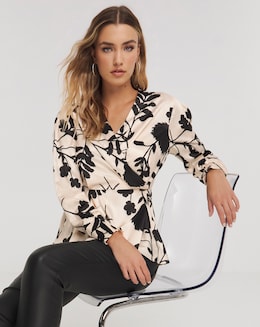 Joanna Hope Printed Satin Blouse