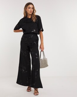 Joanna Hope Sequin Wide Leg Trouser