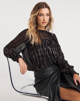 Joanna Hope Metallic Thread Blouse