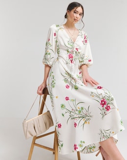 Joanna Hope Ruched Front Midi Dress