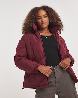 Dahlia Chevron Padded Short Coat