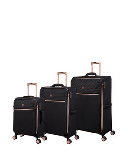 IT Luggage Divinity Black 3pc Expandable Suitcase Set with TSA Lock