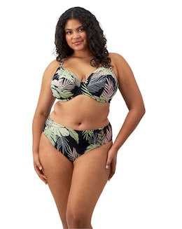 Elomi Tropical Retreat Plunge Wired Bikini Top Black