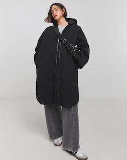 Black Double Onion Quilted Hybrid Jacket / Gilet
