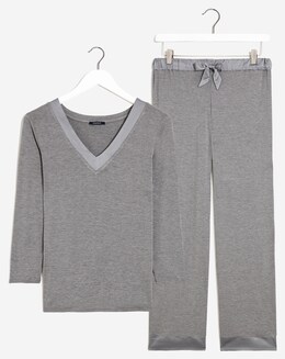 Figleaves Camelia Satin Detail Pyjama Set