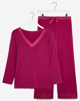 Figleaves Camelia Satin Detail Pyjama Set