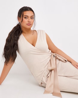 Figleaves Supersoft Satin Tie Jumpsuit
