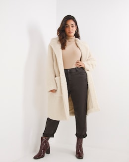 Chi Chi Longline Fux Fur Teddy Coat