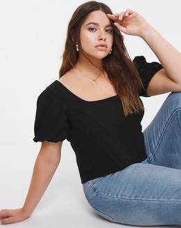 Puff Sleeve Corset Top