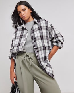 Oversized Brushed Check Shirt