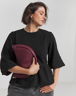 Textured Seeksucker Smock Top