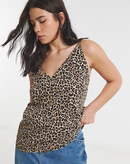 V Neck Leopard Print Cami