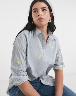 Embroidered Lemon Stripe Shirt