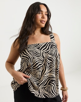 Zebra Print Sweetheart Neck Vest