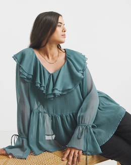 Ruffle Front Blouse - Image
