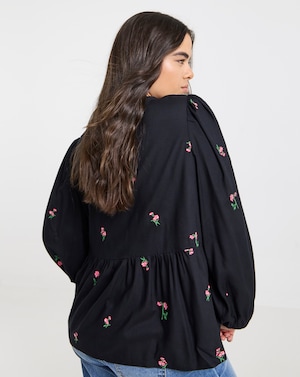 Simply Be Embroided V Neck Blouse - Image 4