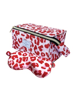 Flat Lay Leopard Makeup Box Eyemask Set