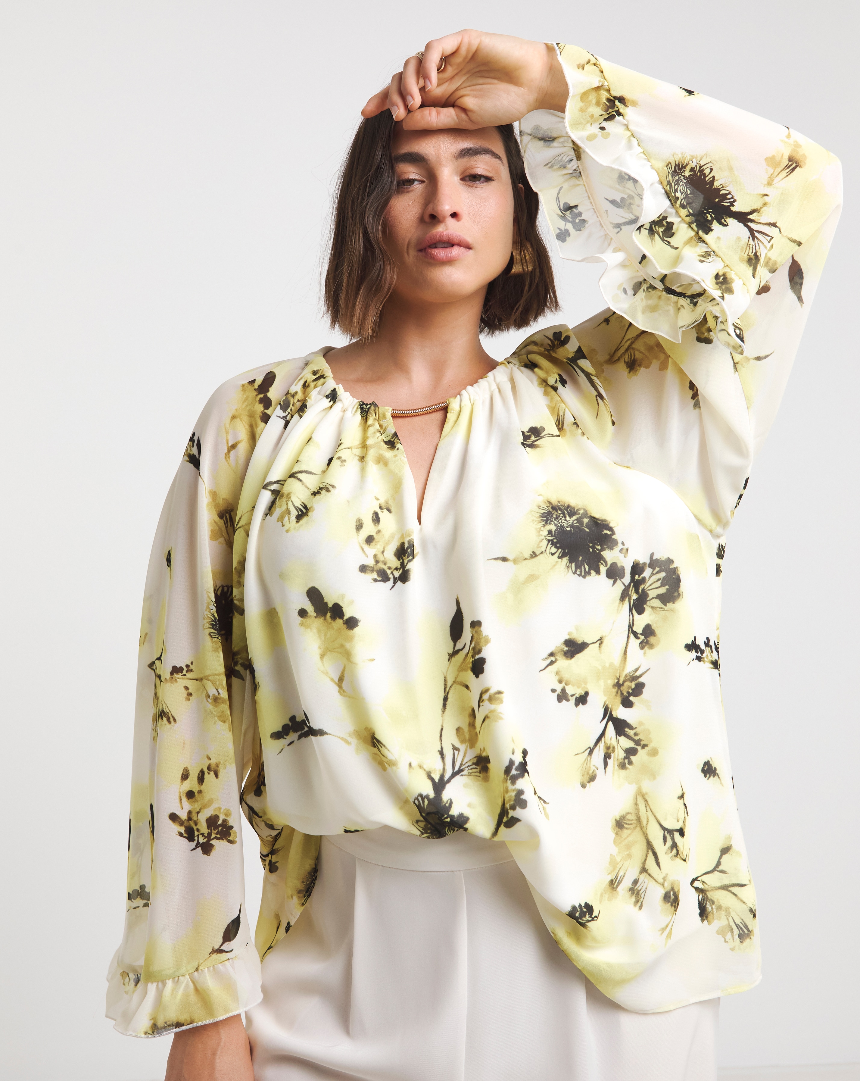 yellow evening tops