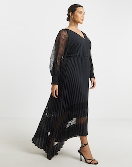 Joanna Hope Pleated Lace Dress - Image