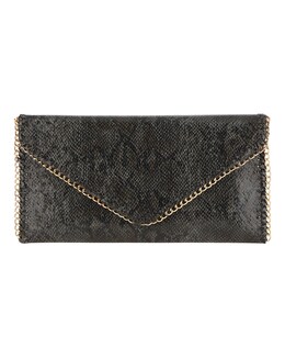 Joanna Hope Chain Detail Snake Envelope Clutch